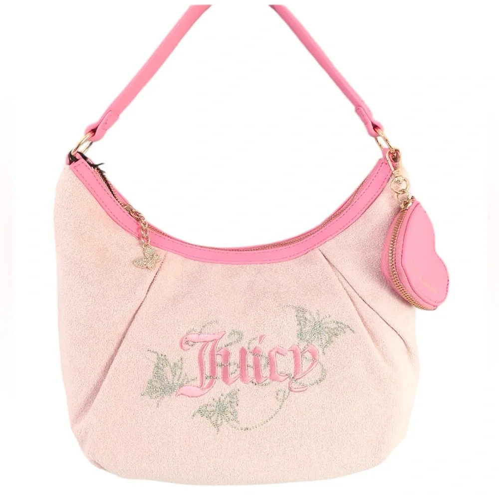 Juicy Couture Pink Winging it Butterfly HOBO Shoulder Bag with Coin Purse NWT$90